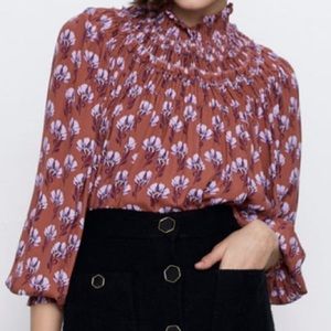 Zara Printed floral blouse